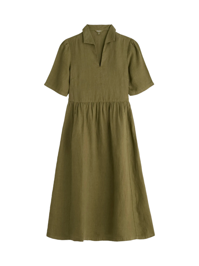 Olive linen dress