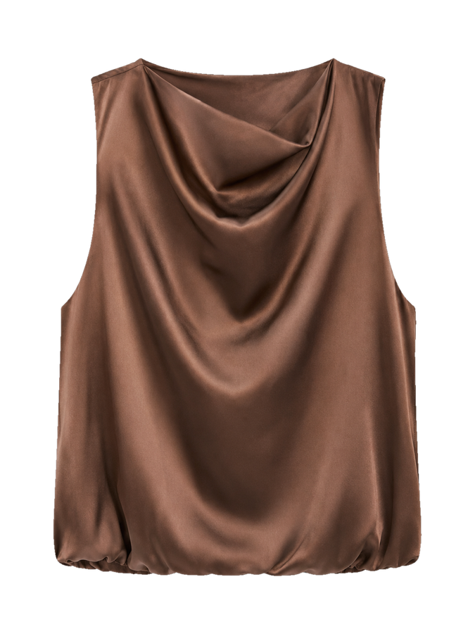 Draped satin top